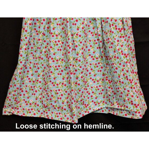 Strasburg Blue Cherry Dress sz 7/8 Summer Sleeveless Embroidered Spring TLC - Picture 4 of 8